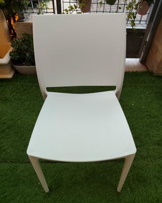 Set 6 sedie in PVC rigido da interno ed esterno 