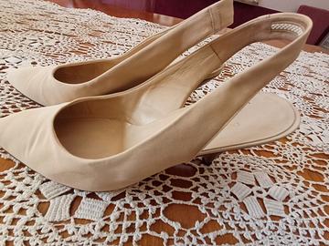 Scarpe slingback in seta Bruschi