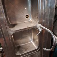 lavello due vasche+  gocciolatoio+miscelatore