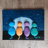 quadretto gatti fatto a mano