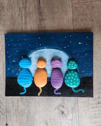 quadretto gatti fatto a mano