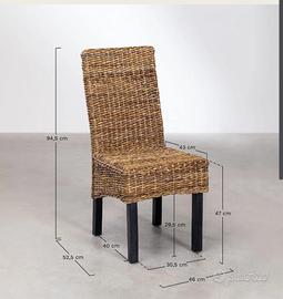 Sedie in banano intrecciato Arredamento e Casalinghi In vendita