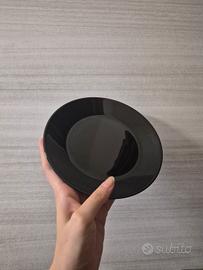 Set Piatti in Vetro Nero Lucido