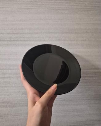 Set Piatti in Vetro Nero Lucido
