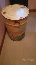 Bidone latta decorato