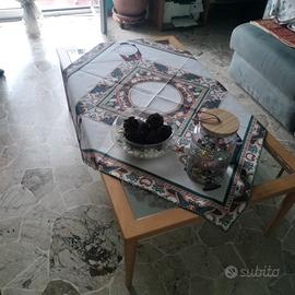 tavolino da soggiorno 120 x 70  legno vetro 