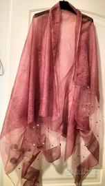 coprispalle viscosa rosa antico. ornato con perle