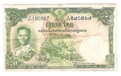 Thailandia 2 banconote d'epoca 10-20 Baht Rama IX