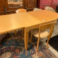 tavolo allungabile 90x90 (180x90) e 4 sedie