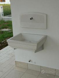 Lavabo, lavandino in graniglia di pietra