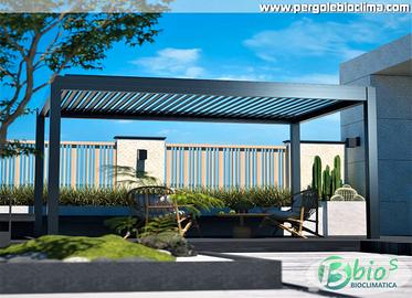 Pergola gezebo bioclimatica 6x3 antracite lamelle