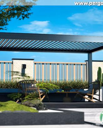 Pergola gezebo bioclimatica 6x3 antracite lamelle