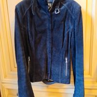 Giacca in pelle scamosciato nero