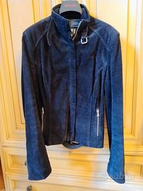 Giacca in pelle scamosciato nero