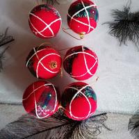 Set 6 palline natalizie diametro 5cm in velcro