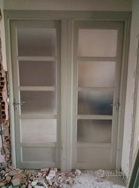 5 Porte Vetrate Interne Vintage 60 e 80 con Telai
