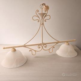 Lampadario + bastone tenda artigianali