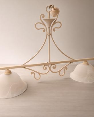 Lampadario + bastone tenda artigianali