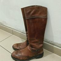 Scarpe stivali pelle cuoio donna