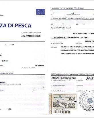 Licenza da pesca professionale 1GT