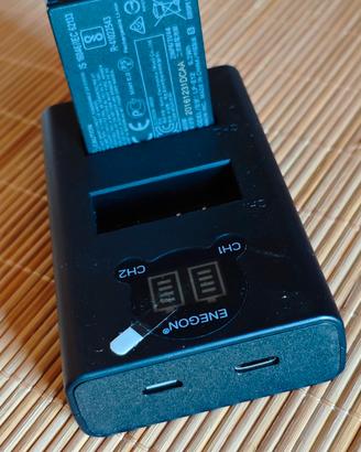 Batteria Canon LP-E12 più caricatore portatile USB