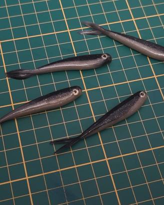 Pesca, 4pz Shad Spinning/Traina Costiera 7cm