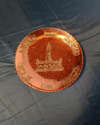 PIATTO DECORATIVO IN RAME LA SERENA CHILE VINTAGE
