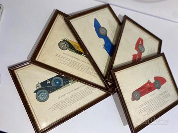 ✅ Set completo 5 litografie Alfa Romeo d'epoca - c