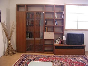 Mobile libreria per soggiorno con porta TV