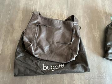 Borsa in pelle nera BUGATTI