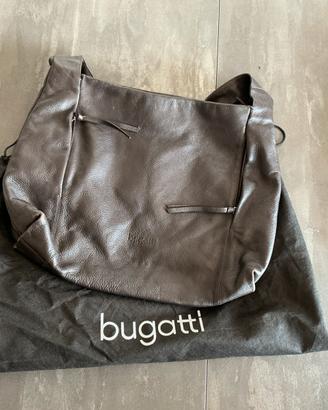 Borsa in pelle nera BUGATTI