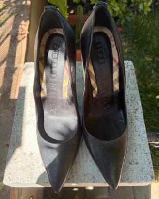 Décolleté Burberry nere in pelle
