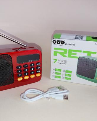 Radio Portatile Ricaricabile USB MP3 Bluetooth 