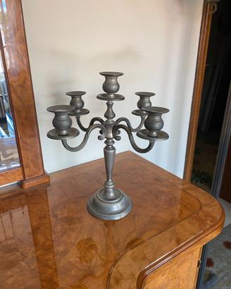 Candelabro a 5 bracci in metallo
