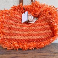 Borsa Alex Max in Paglia con Ricami Floreali