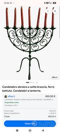  antico candelabro in ferro battuto 