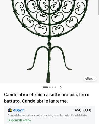  antico candelabro in ferro battuto 