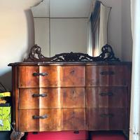 Cassettiera con specchiera Art Déco