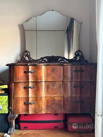 Cassettiera con specchiera Art Déco