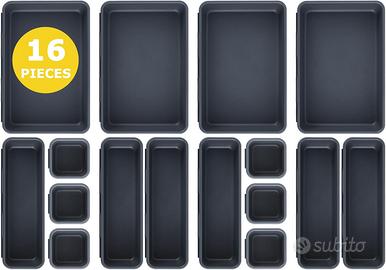 Set 16 Organizer per Cassetti Antiscivolo 3 Misure
