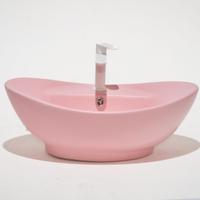 Lavandino con Troppopieno Ovale Rosa Opaco