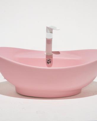 Lavandino con Troppopieno Ovale Rosa Opaco