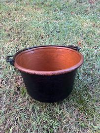 Grande paiolo antico rame martellato 3,25 kg 37 cm