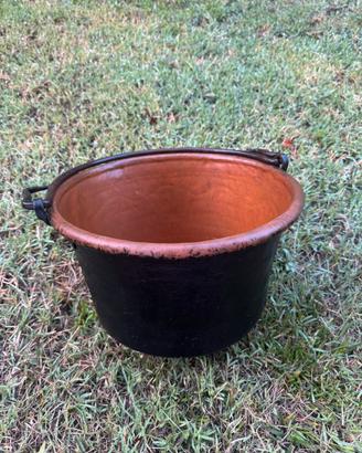 Grande paiolo antico rame martellato 3,25 kg 37 cm