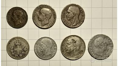 7 Monete Lira Italiana Vittorio Emanuele III