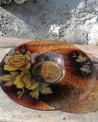 Piatto vetro decorato