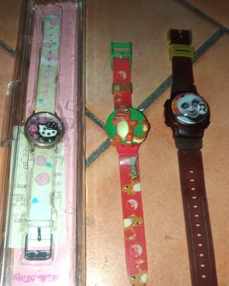 3 Orologi (Hello Kitty+Pokemon+Kung Fu Panda)