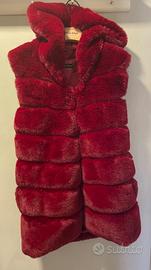 Pellicce ecologiche smanicate con cappuccio tg.M