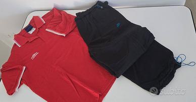Pantaloni Nike Neri + Polo Umbro Rossa XXL