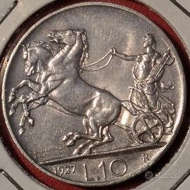 10 Lire 1927 Biga 2 Rosette Vittorio Emamuele III